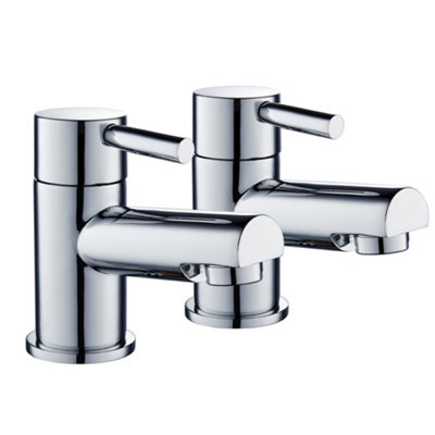 Niagara Harrow Bath Taps Pair Chrome Lever Bathroom Twin Modern Faucet Set of 2