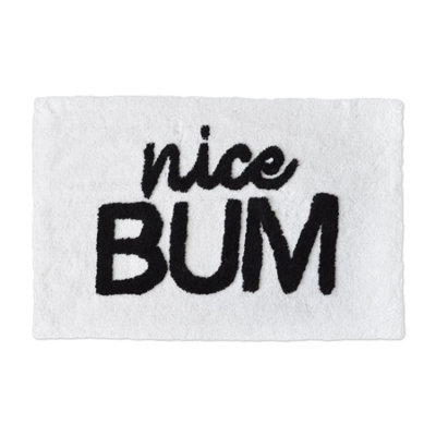Nice Bum Slogan Bath Mat - Non-Slip Fun Bathroom Rug