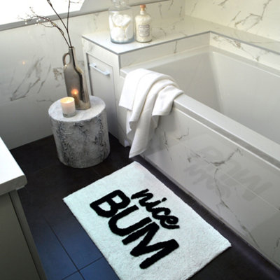 Nice Bum Slogan Bath Mat - Non-Slip Fun Bathroom Rug