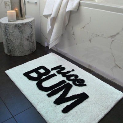 Nice Bum Slogan Bath Mat - Non-Slip Fun Bathroom Rug - 4
