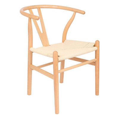 Nicholas Winter Beech Wooden Wishbone Dining Chair - Natural/Natural