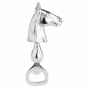 Nickel Horse Bottle Opener - Metal - L3 x W6 x H11 cm - Silver