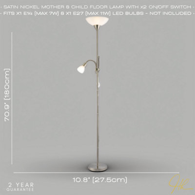 Mother And Child Floor Lamps - LED Floor Uplighter With Reading Light