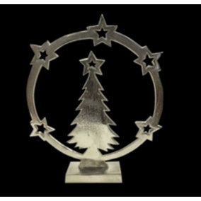 Nickel Plated Christmas Tree - L5 x W20 x H23 cm