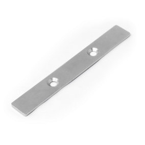 Nickel Plated Mild Steel Plate Catch for Cupboards, Cabinets and any Door Enclosure - 101 x 14.5 x 2mm thick