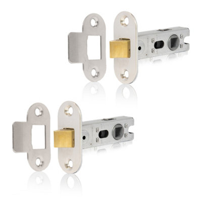 Nickel Plated Radius Tubular Latch, Two 75mm Nickel Plated Radius ...
