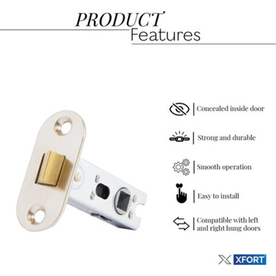Nickel Plated Radius Tubular Latch, Two 75mm Nickel Plated Radius ...