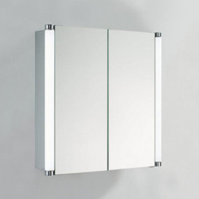 Nico LED Illuminated Double Mirrored Wall Cabinet (H)700mm (W)700mm