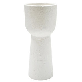 Nico Tall Planter - Stoneware - L16 x W16 x H38 cm - Rustic White