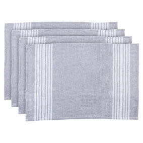 Nicola Spring 100% Cotton Tea Towels - 60cm x 40cm - Light Grey - Pack of 4
