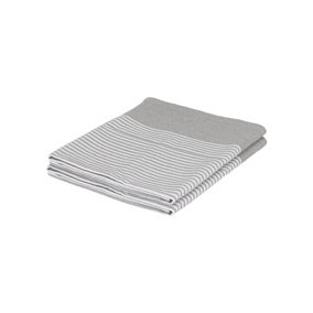 Nicola Spring 100% Cotton Tea Towels - 70cm x 50cm - Light Grey Pinstripe - Pack of 2