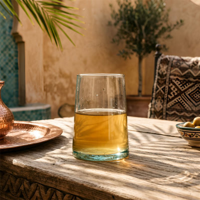 Nicola Spring 18 Piece Merzouga Recycled Glassware Set - Moroccan Highball  Glasses Whisky Drinking Tumblers - Clear