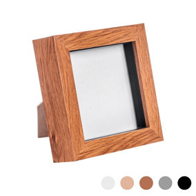 Nicola Spring - 3D Box Photo Frame - 4 x 4" - Dark Wood