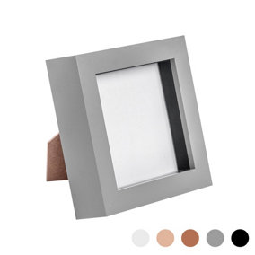 Nicola Spring - 3D Box Photo Frame - 4 x 4" - Grey