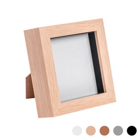 Nicola Spring - 3D Box Photo Frame - 4 x 4" - Light Wood