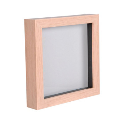 Nicola Spring - 3D Box Photo Frame - 6" x 6" - Light Brown