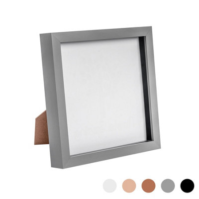 Nicola Spring - 3D Box Photo Frame - 8 x 8" - Grey