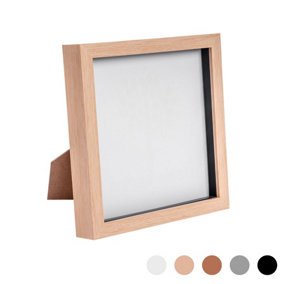 Nicola Spring - 3D Box Photo Frame - 8 x 8" - Light Wood