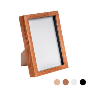 Nicola Spring - 3D Box Photo Frame - A5 (6 x 8") - Dark Wood