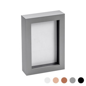 Nicola Spring 3D Box Photo Frame - Standing Hanging Craft Shadow Picture Frames - 4 x 6" - Grey