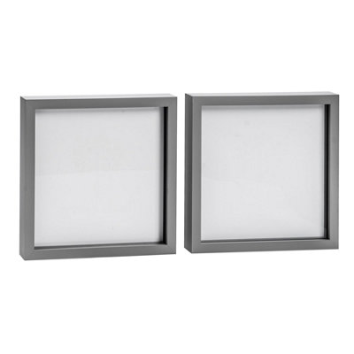 Nicola Spring - 3D Box Photo Frames - 10 x 10" - Grey - Pack of 2