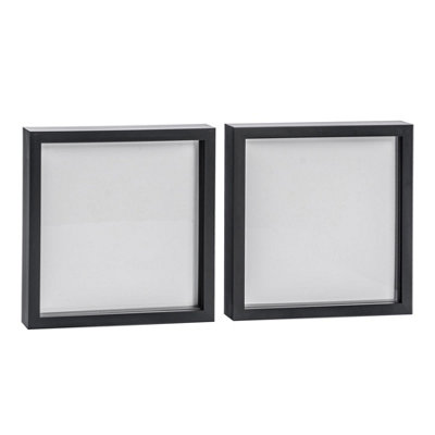 Nicola Spring - 3D Box Photo Frames - 20 x 20" - Black - Pack of 2