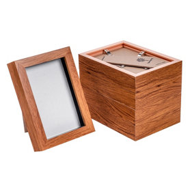 Nicola Spring - 3D Box Photo Frames - 4 x 6" - Dark Wood - Pack of 5