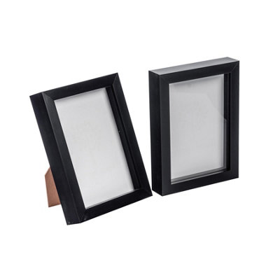 Nicola Spring - 3D Box Photo Frames - 5 x 7" - Black - Pack of 2