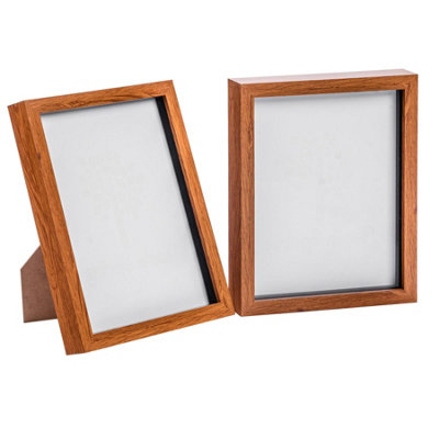 Nicola Spring - 3D Box Photo Frames - 8 x 10" - Dark Wood - Pack of 2