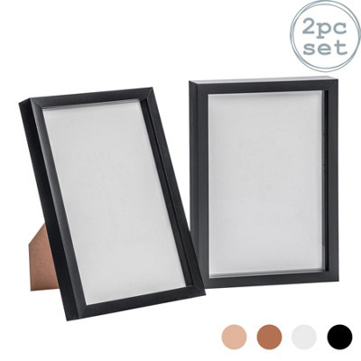 Nicola Spring - 3D Box Photo Frames - A4 (8 x 12") - Black - Pack of 2