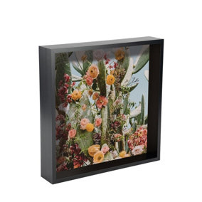 Nicola Spring - 3D Deep Box Photo Frame - 10 x 10" - Black