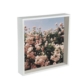 Nicola Spring - 3D Deep Box Photo Frame - 12 x 12" - White