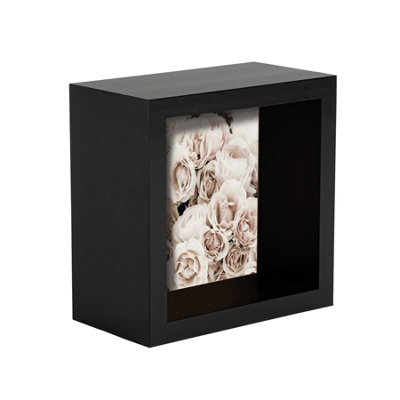 Nicola Spring - 3D Deep Box Photo Frame - 4 x 4" - Black