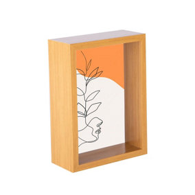 Nicola Spring - 3D Deep Box Photo Frame - 5 x 7" - Light Wood