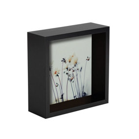 Nicola Spring - 3D Deep Box Photo Frame - 6 x 6" - Black