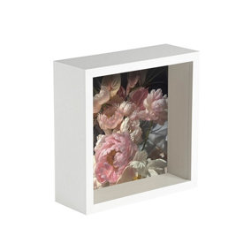 Nicola Spring - 3D Deep Box Photo Frame - 6 x 6" - White