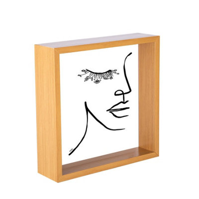 Nicola Spring - 3D Deep Box Photo Frame - 8 x 8" - Light Wood