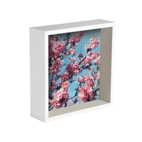 Nicola Spring - 3D Deep Box Photo Frame - 8 x 8" - White