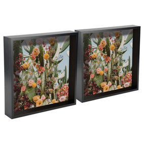 Nicola Spring - 3D Deep Box Photo Frames - 10 x 10" - Black - Pack of 2