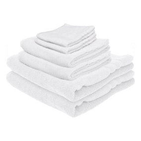 Nicola Spring 6pc Cotton Towels Set - 135cm x 70cm - White