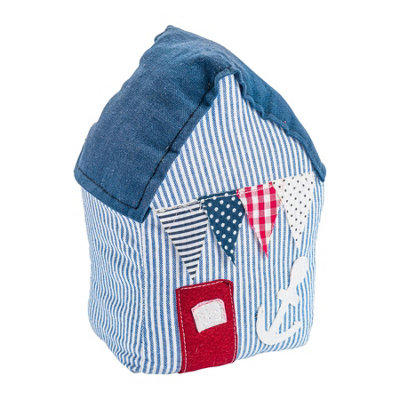 Nicola Spring - Beach Hut Door Stop - 15 x 21cm - Blue Stripe