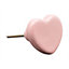 Nicola Spring - Ceramic Cabinet Knobs - Pink Heart - Pack of 6