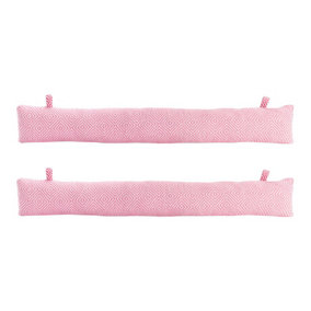 Nicola Spring - Chevron Draught Excluders - 80cm - Pink - Pack of 2