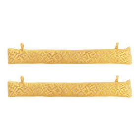 Nicola Spring - Chevron Draught Excluders - 80cm - Yellow - Pack of 2