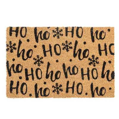 Nicola Spring - Christmas Coir Door Mat - 60 x 40cm - Ho Ho Ho