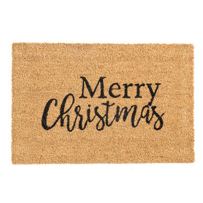 Nicola Spring - Christmas Coir Door Mat - 60 x 40cm - Merry Christmas