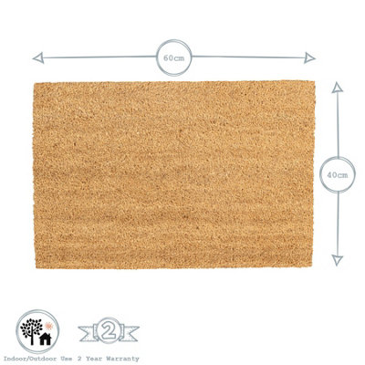 Nicola Spring - Coir Door Mat - 60 x 40cm - Hello - 3