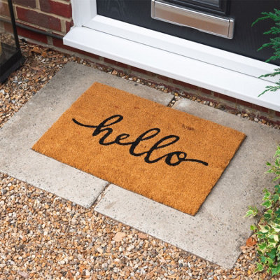 Nicola Spring - Coir Door Mat - 60 x 40cm - Hello - 6