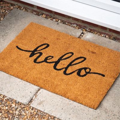 Nicola Spring - Coir Door Mat - 60 x 40cm - Hello - 7