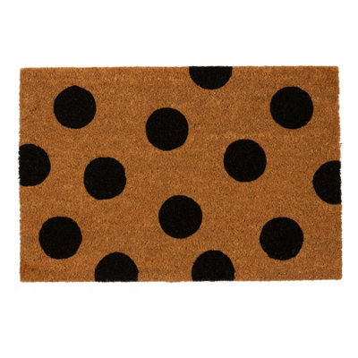 Nicola Spring - Coir Door Mat - 60 x 40cm - Polka Dot